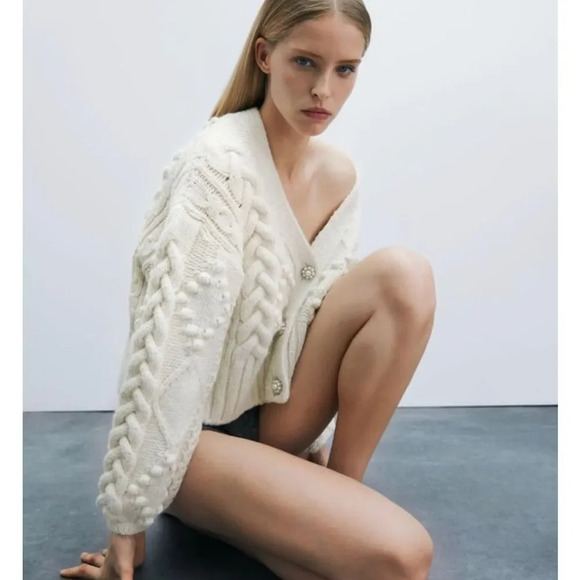 Zara knit cardigan with jewel buttons - Picture 7 of 12